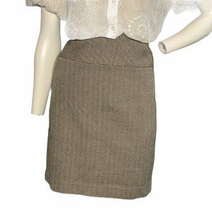 MICHAEL KORS Pencil Skirt Brown and Cream Skirt 8